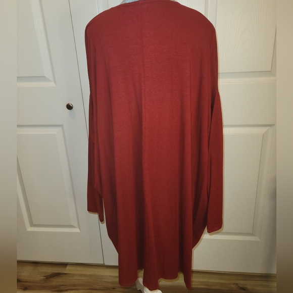 Bryn Walker Burgundy Oversized Tunic Bamboo Organic Cotton Top - Picture 10 of 13